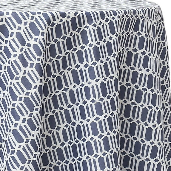 Ultimate Textile Faceted Grid 60-Inch Round Tablecloth