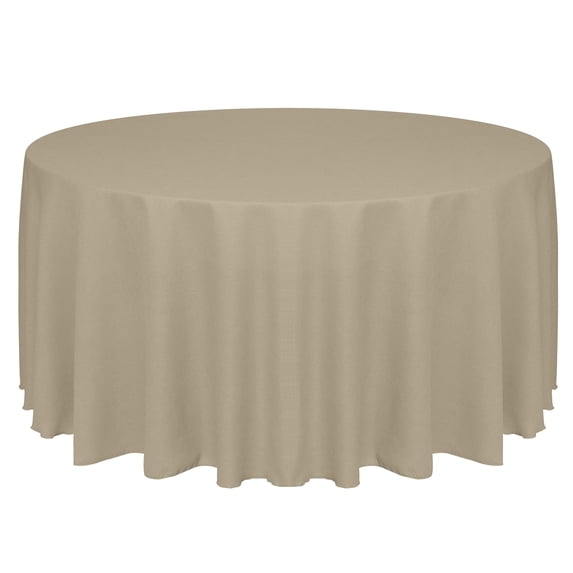 Ultimate Textile Faux Burlap - Havana 108-Inch Round Tablecloth - Basket Weave, Natural
