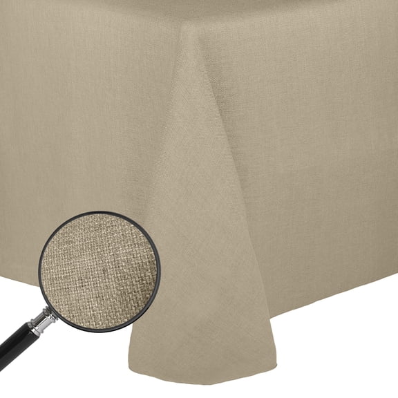 Ultimate Textile Faux Burlap - Havana 108 x 156-Inch Rectangular Tablecloth - Basket Weave, Natural