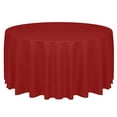 thumbnail image 1 of Ultimate Textile Faux Burlap - Havana 114-Inch Round Tablecloth - Basket Weave, Holiday Red, 1 of 3
