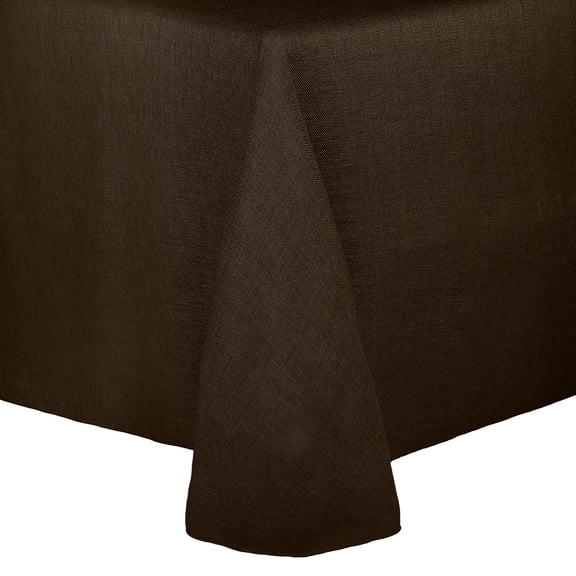 Ultimate Textile Faux Burlap - Havana 120 x 120-Inch Square Tablecloth - Basket Weave, Chocolate Brown
