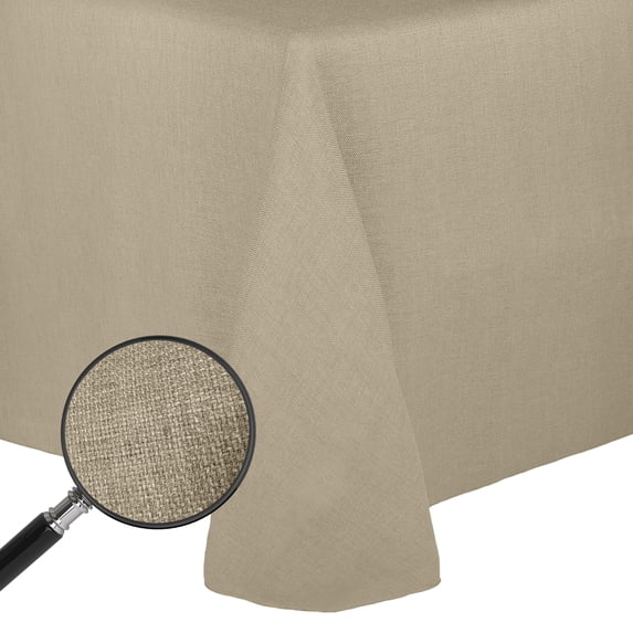 Ultimate Textile Faux Burlap - Havana 54 x 120-Inch Oval Tablecloth
