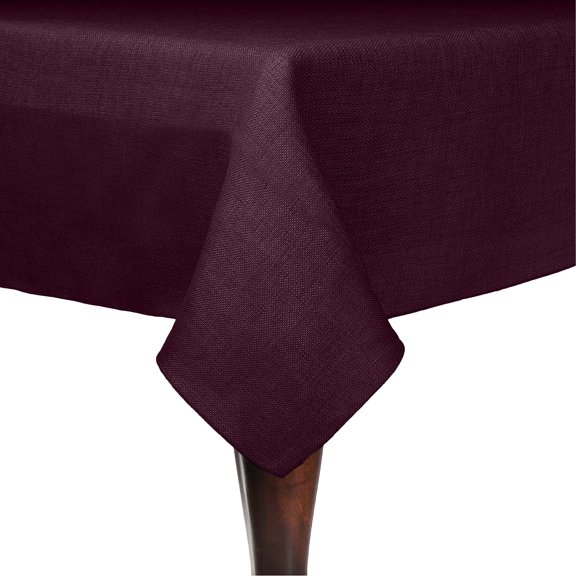 Ultimate Textile Faux Burlap - Havana 54 x 96-Inch Rectangular Tablecloth - Basket Weave, Burgundy Red