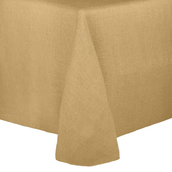 Ultimate Textile Faux Burlap - Havana 58 x 144-Inch Oval Tablecloth