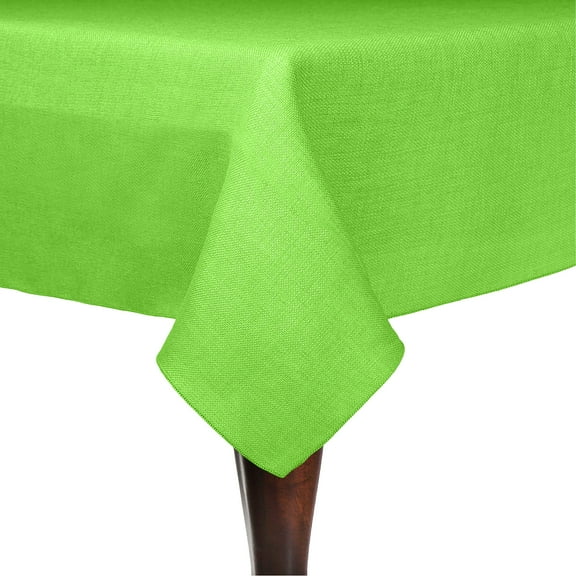 Ultimate Textile Faux Burlap - Havana 58 x 144-Inch Rectangular Tablecloth - Basket Weave, Lime Green