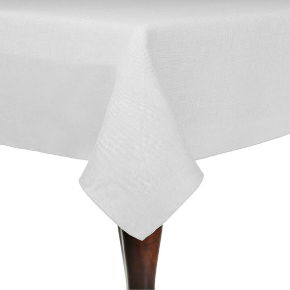 Ultimate Textile Faux Burlap - Havana 60 x 108-Inch Rectangular Tablecloth - Basket Weave, White