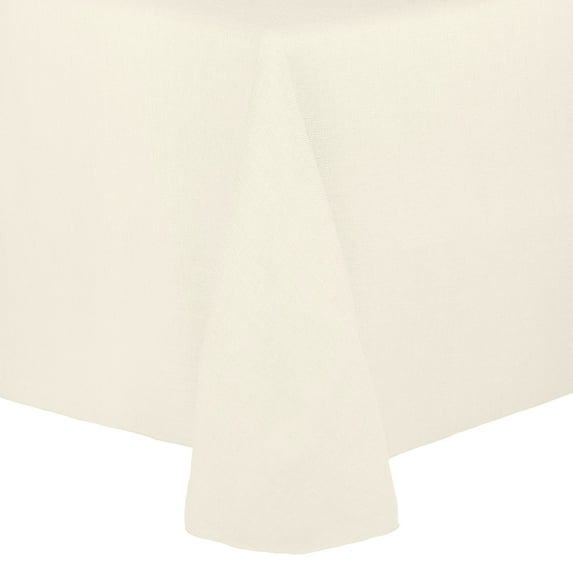 Ultimate Textile Faux Burlap - Havana 60 x 84-Inch Oval Tablecloth - Basket Weave, Ivory Cream