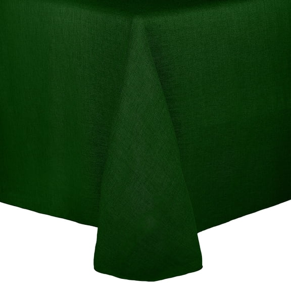 Ultimate Textile Faux Burlap - Havana 72 x 120-Inch Oval Tablecloth - Basket Weave, Hunter Green