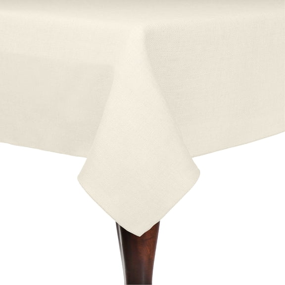 Ultimate Textile Faux Burlap - Havana 72 x 72-Inch Square Tablecloth - Basket Weave, Ivory Cream