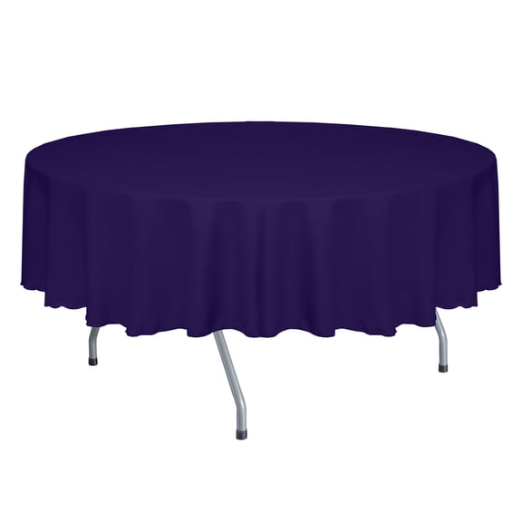 Ultimate Textile Faux Burlap - Havana 84-Inch Round Tablecloth - Basket Weave, Purple