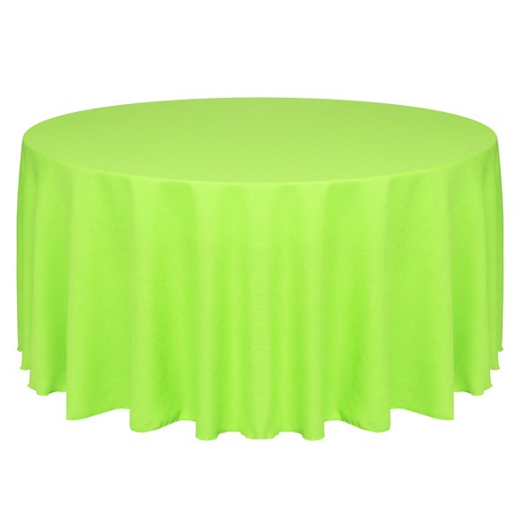 Ultimate Textile Faux Burlap - Havana 96-Inch Round Tablecloth - Basket Weave, Lime Green