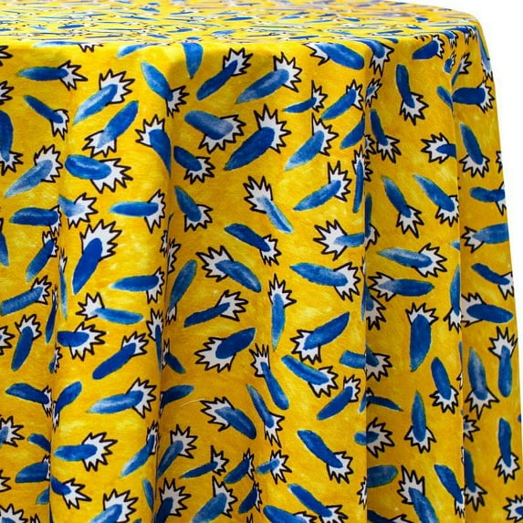 Ultimate Textile Firecracker 120-Inch Round Patterned Tablecloth
