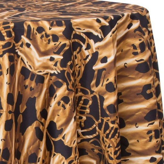 Ultimate Textile Gold 108-Inch Round Patterned Tablecloth