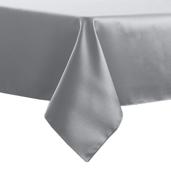 Ultimate Textile Herringbone - Fandango 54 x 96-Inch Rectangular Tablecloth, Silver Grey