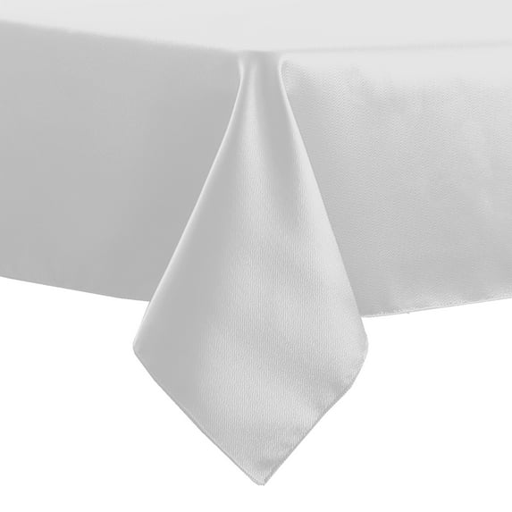 Ultimate Textile Herringbone - Fandango 58 x 144-Inch Rectangular Tablecloth, White