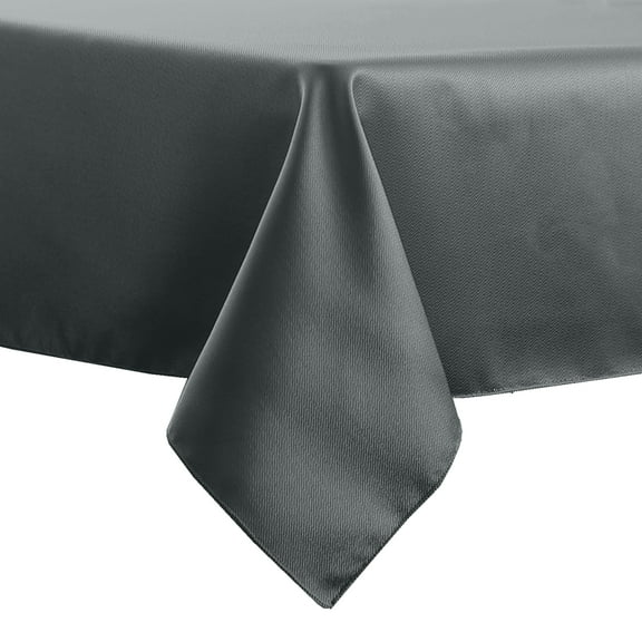 Ultimate Textile Herringbone - Fandango 60 x 120-Inch Rectangular Tablecloth, Charcoal Grey