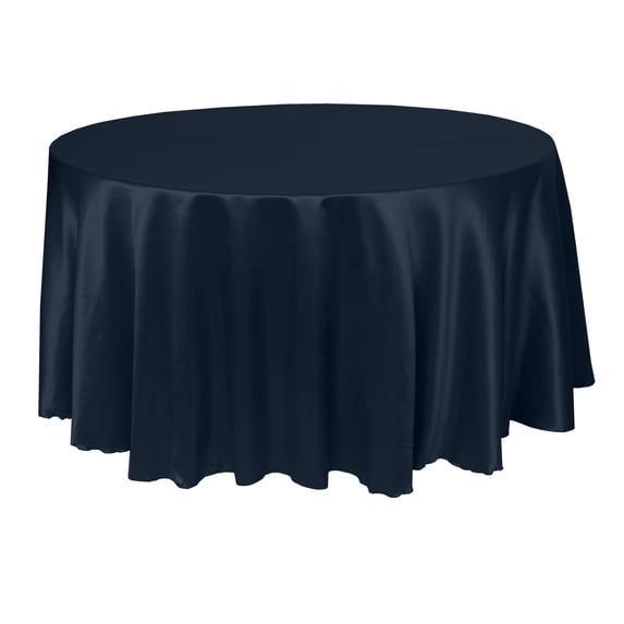 Ultimate Textile Herringbone - Fandango 90-Inch Round Tablecloth, Navy Blue