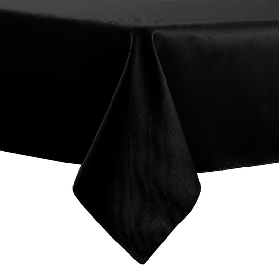 Ultimate Textile Herringbone - Fandango 90 x 90-Inch Square Tablecloth, Black