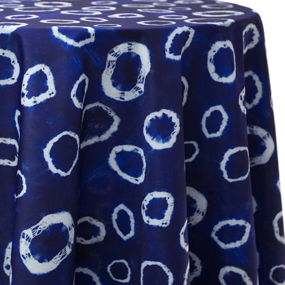 Ultimate Textile Indigo 102-Inch Round Patterned Tablecloth
