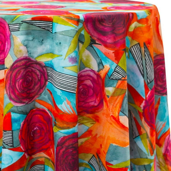 Ultimate Textile Mariah Floral 60-Inch Round Tablecloth