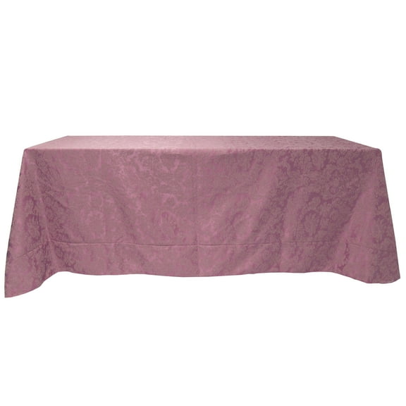 Ultimate Textile Miranda 108 x 156-Inch Rectangular Damask Tablecloth English Rose Pink