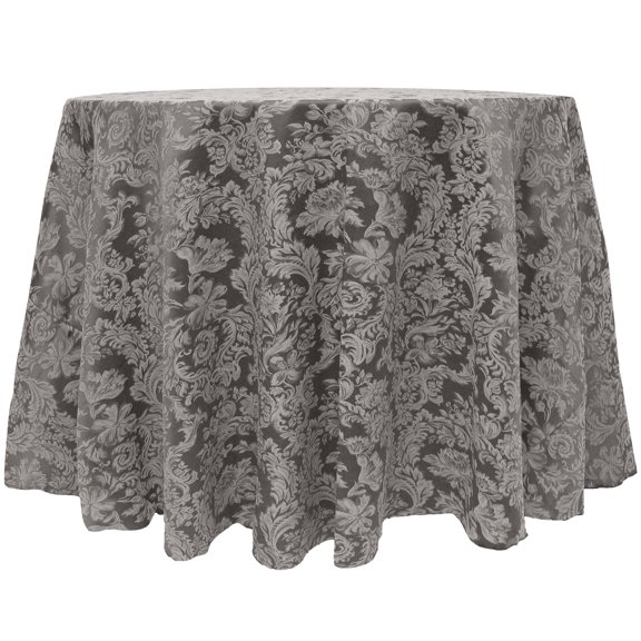 Ultimate Textile Miranda 120-Inch Round Damask Tablecloth Pewter Grey