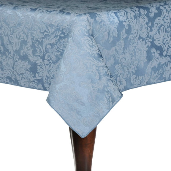 Ultimate Textile Miranda 52 x 70-Inch Rectangular Damask Tablecloth Slate Blue