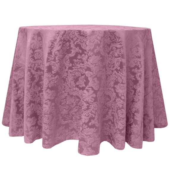 Ultimate Textile Miranda 60-Inch Round Damask Tablecloth English Rose Pink