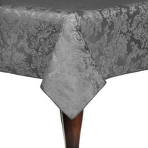 Ultimate Textile Miranda 70 x 144-Inch Rectangular Damask Tablecloth Pewter Grey