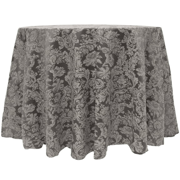 Ultimate Textile Miranda 72-Inch Round Damask Tablecloth Pewter Grey