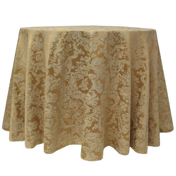 Ultimate Textile Miranda 96-Inch Round Damask Tablecloth Dijon Gold