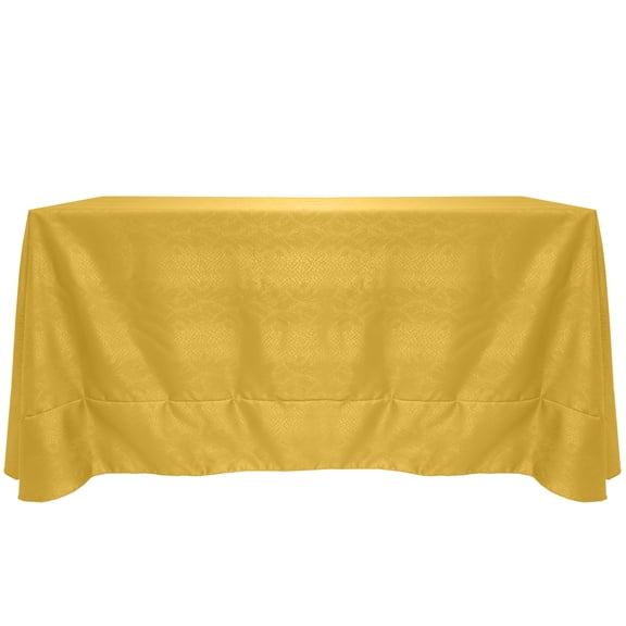 Ultimate Textile Modern Damask Kenya 120 x 120-Inch Square Tablecloth Flax Gold