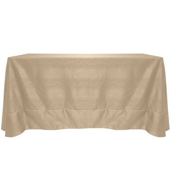 Ultimate Textile Modern Damask Kenya 120 x 120-Inch Square Tablecloth Sand Beige