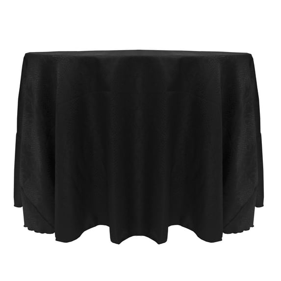 Ultimate Textile Modern Damask Kenya 84-Inch Round Tablecloth Black