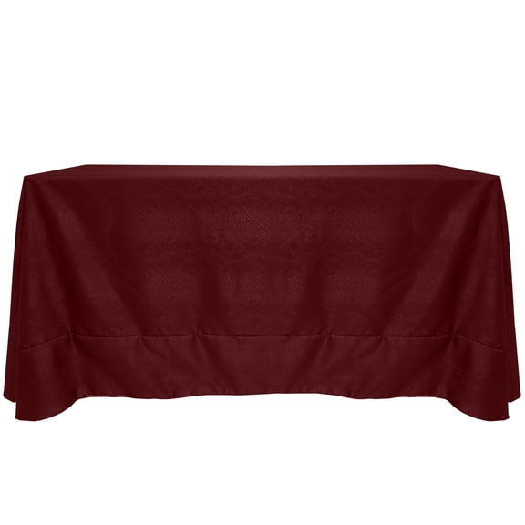 Ultimate Textile Modern Damask Kenya 90 x 132-Inch Rectangular Tablecloth Bordeaux Red