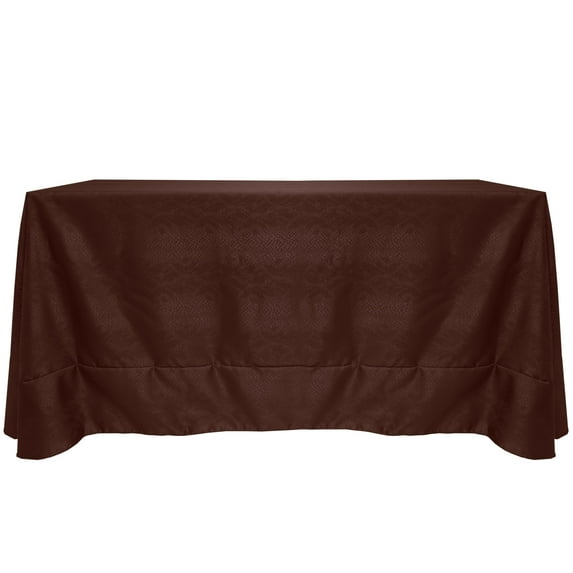 Ultimate Textile Modern Damask Kenya 90 x 132-Inch Rectangular Tablecloth Chocolate Brown