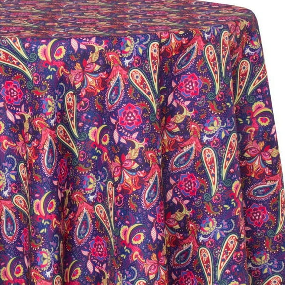 Ultimate Textile Paisley Plum 60-Inch Round Tablecloth