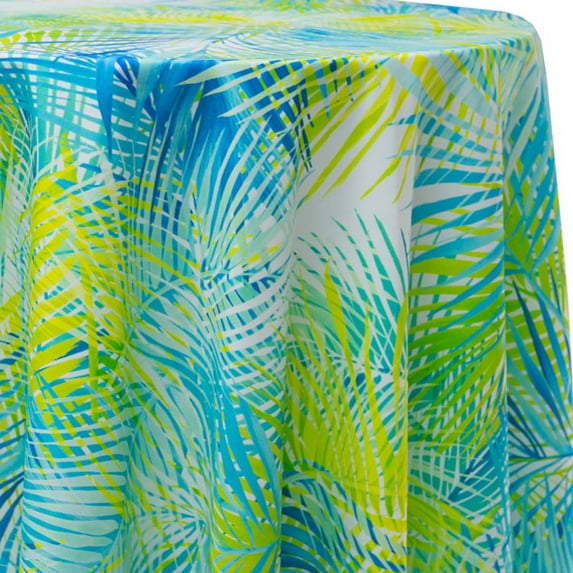Ultimate Textile Palm 90-Inch Round Patterned Tablecloth