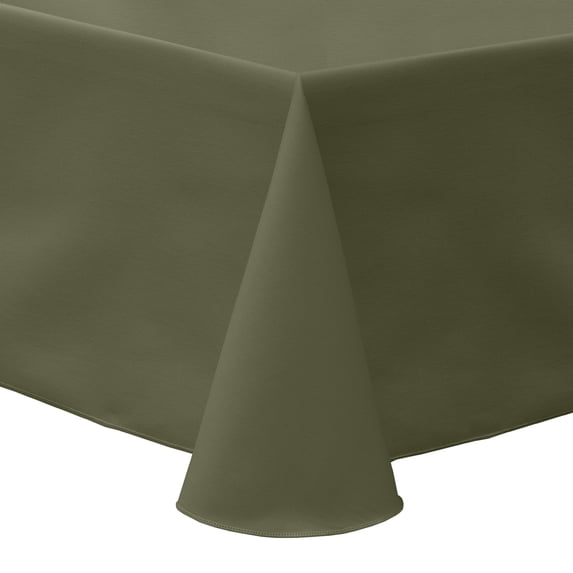 Ultimate Textile Poly-Cotton Twill 52 x 70 inch Oval Tablecloth Olive Green