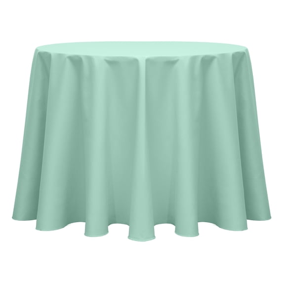 Ultimate Textile Poly-cotton Twill 102-Inch Round Tablecloth Seamist Light Green