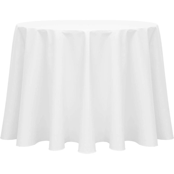 Ultimate Textile Poly-cotton Twill 102-Inch Round Tablecloth White