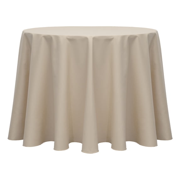 Ultimate Textile Poly-cotton Twill 108-Inch Round Tablecloth Beige