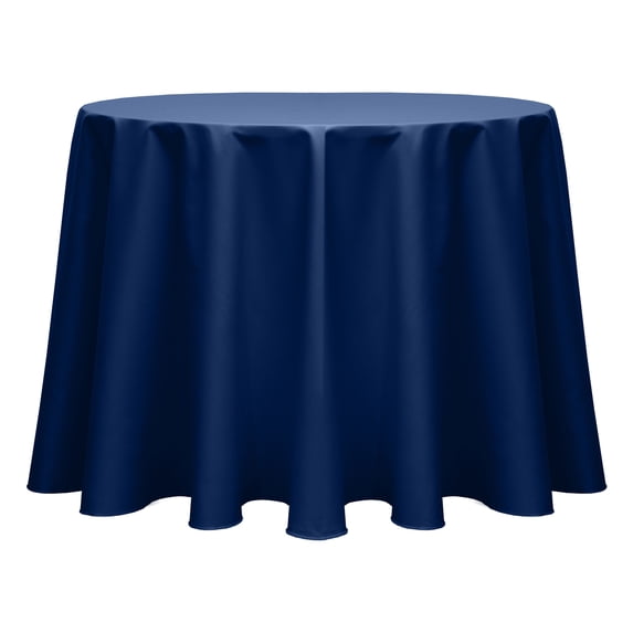 Ultimate Textile Poly-cotton Twill 114-Inch Round Tablecloth Navy Blue