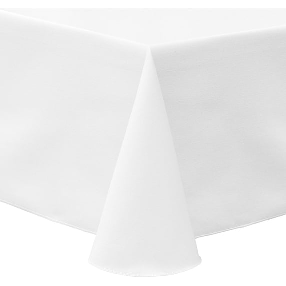 Ultimate Textile Poly-cotton Twill 52 x 70-Inch Oval Tablecloth White