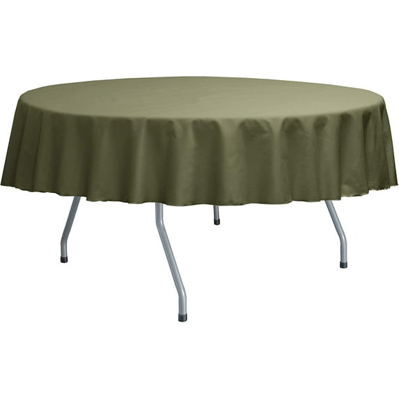 Ultimate Textile Poly-cotton Twill 60-Inch Round Tablecloth Olive Green