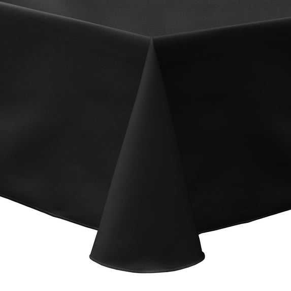 Ultimate Textile Poly-cotton Twill 60 x 120-Inch Oval Tablecloth Black