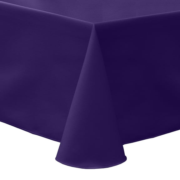 Ultimate Textile Poly-cotton Twill 60 x 120-Inch Oval Tablecloth Purple