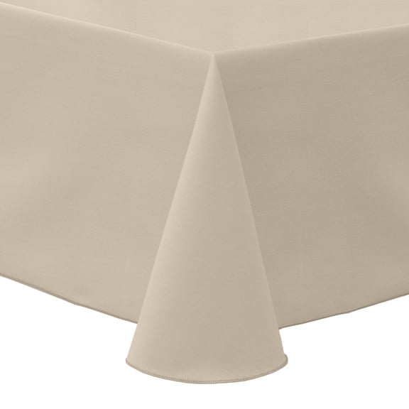 Ultimate Textile Poly-cotton Twill 70 x 104-Inch Oval Tablecloth Beige