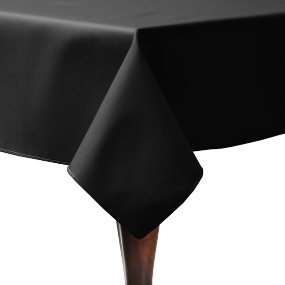 Ultimate Textile Poly-cotton Twill 72 x 108-Inch Rectangular Tablecloth Black