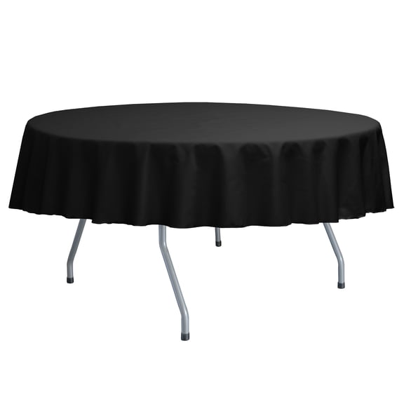 Ultimate Textile Poly-cotton Twill 84-Inch Round Tablecloth Black